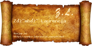 Zámbó Laurencia névjegykártya